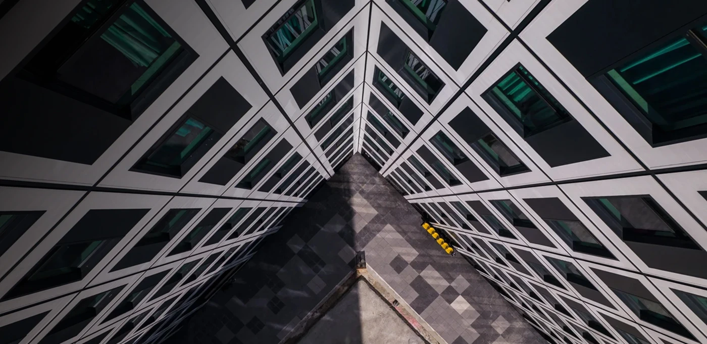 Contemporary geometric architecture corridor